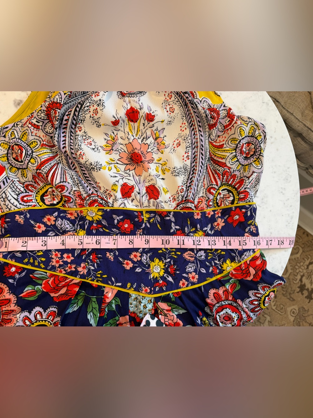 Maeve Yellow & Navy Floral Halter Maxi Dress - Picture 6 of 7